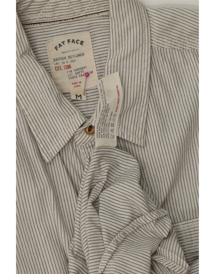Camisa de hombre Fat Face Mediana de algodón con rayas diplomáticas blancas