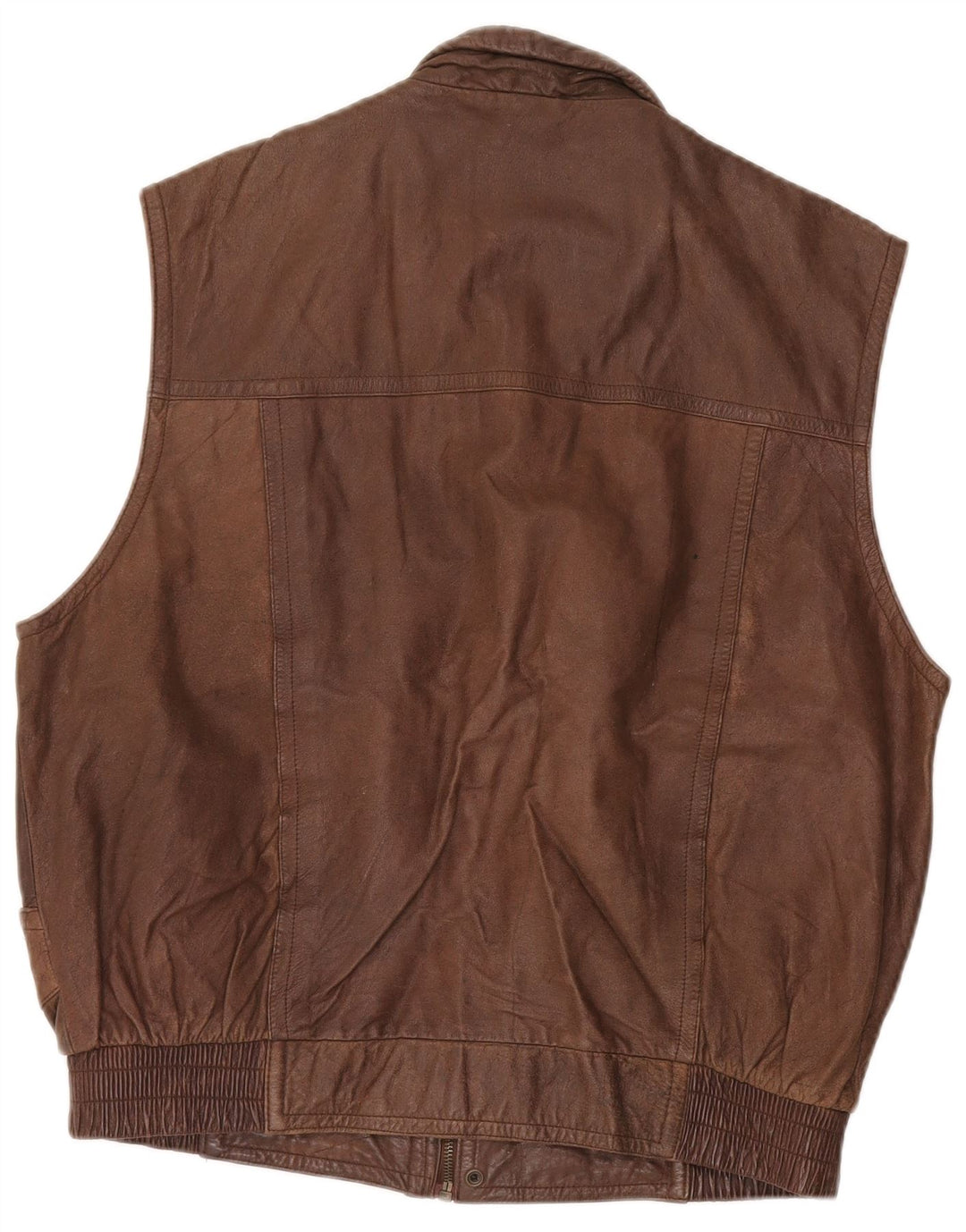 Trapper Chaleco de cuero para hombre IT 52 XL Cuero marrón