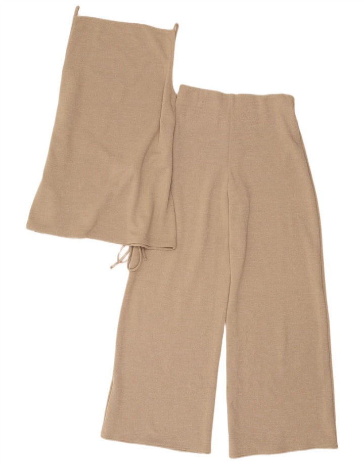 Zara Mujer Conjunto De 2 Piezas UK 8 Small W28 L28 Poliéster Beige