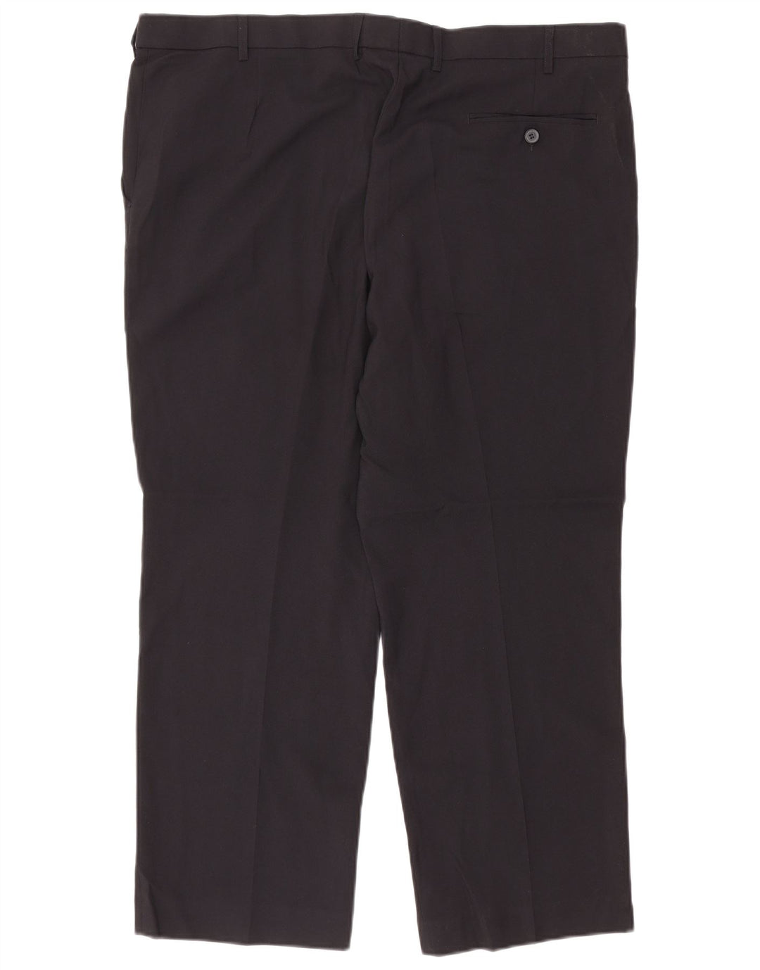 MARKS & SPENCER Pantalón de traje de corte regular para hombre W42 L29 Poliéster azul marino