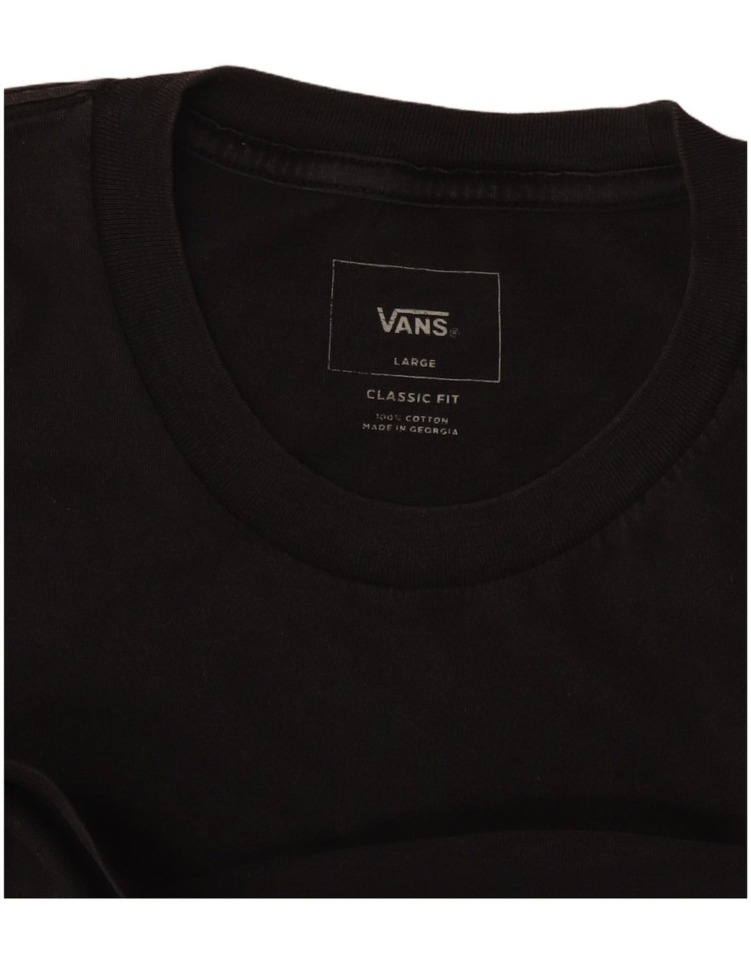 Vans - Camiseta de corte clásico para hombre, talla grande, algodón negro