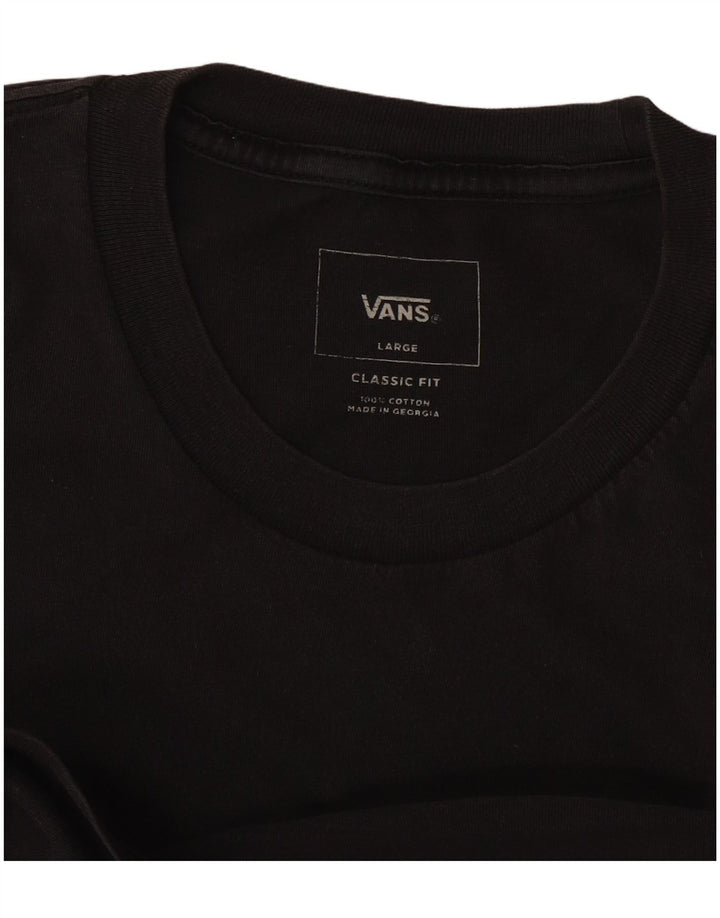 Vans - Camiseta de corte clásico para hombre, talla grande, algodón negro