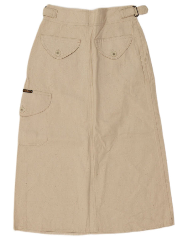 Vintage Womens Cargo Skirt W24 XS Off White Flecked Cotton