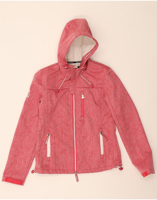 SUPERDRY Chaqueta cortavientos con capucha Windtrekker para mujer UK 10 Small Red