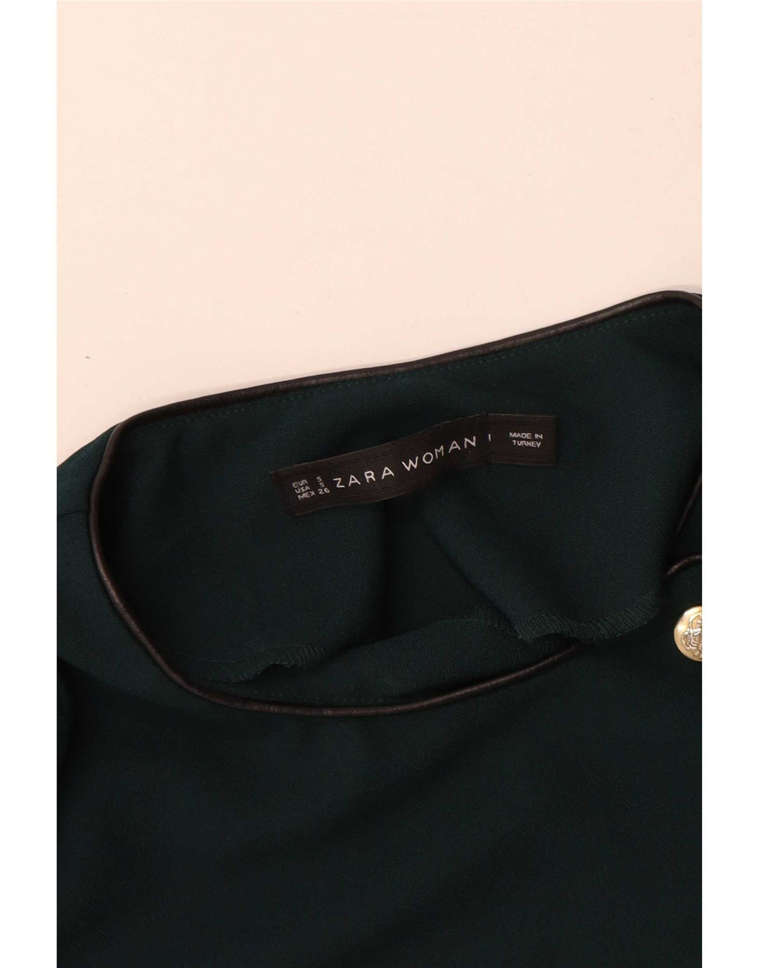 Zara Vestido tubo de manga larga para mujer UK 40 Pequeño Poliéster verde