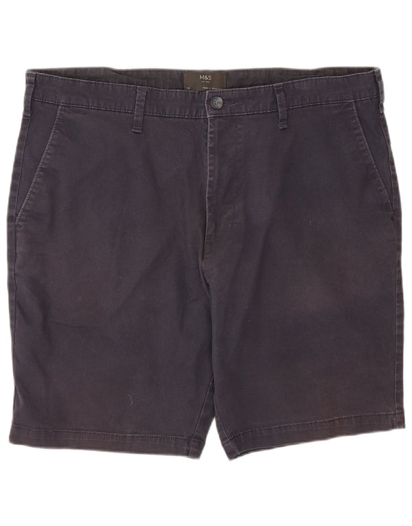 Marks & Spencer Pantalones cortos chinos para hombre W36 Grande Algodón azul marino