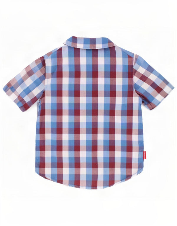 Wrangler Camisa de manga corta para niño 2-3 años Algodón a cuadros multicolor