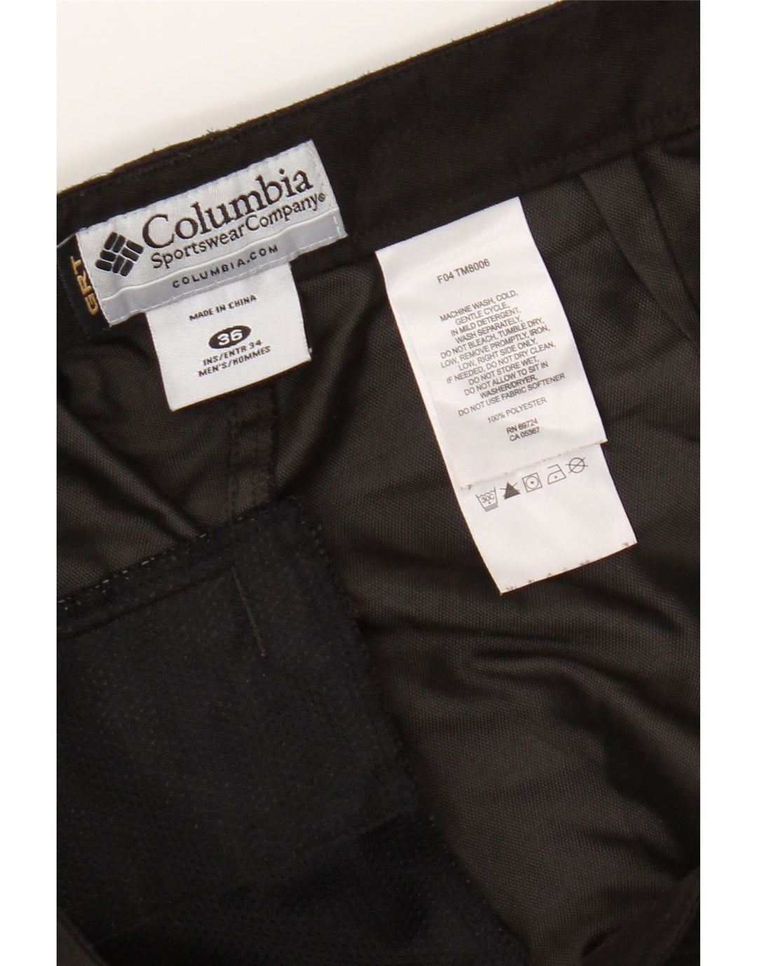 Columbia Pantalones cargo rectos para hombre W36 L33 Poliéster marrón