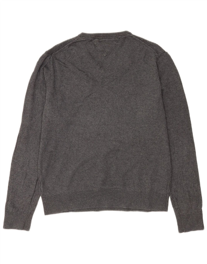 Tommy Hilfiger Suéter con Cuello en V para Hombre Grande Gris Algodón