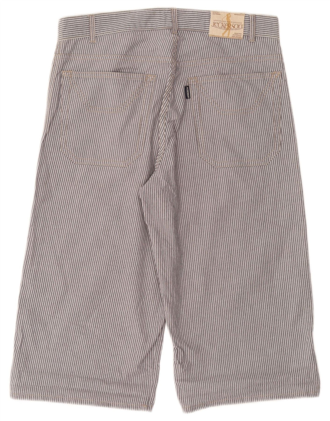 JECKERSON Bermudas para hombre W30 Algodón a rayas gris medio