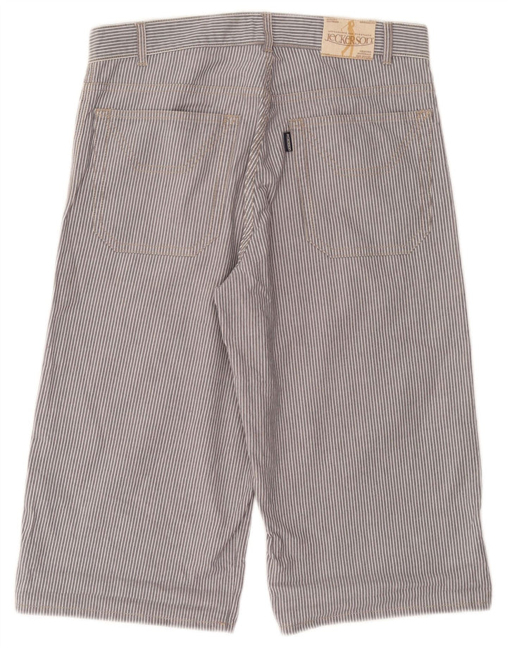 JECKERSON Bermudas para hombre W30 Algodón a rayas gris medio