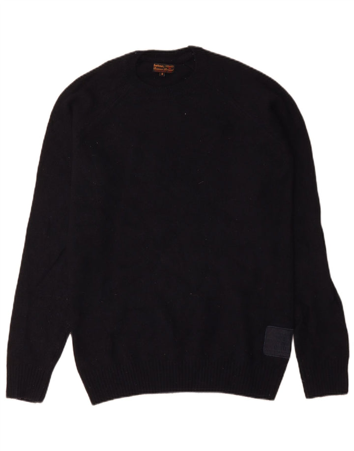 Barbour Jersey De Cuello Redondo Para Hombre Suéter Pequeño De Lana Azul Marino