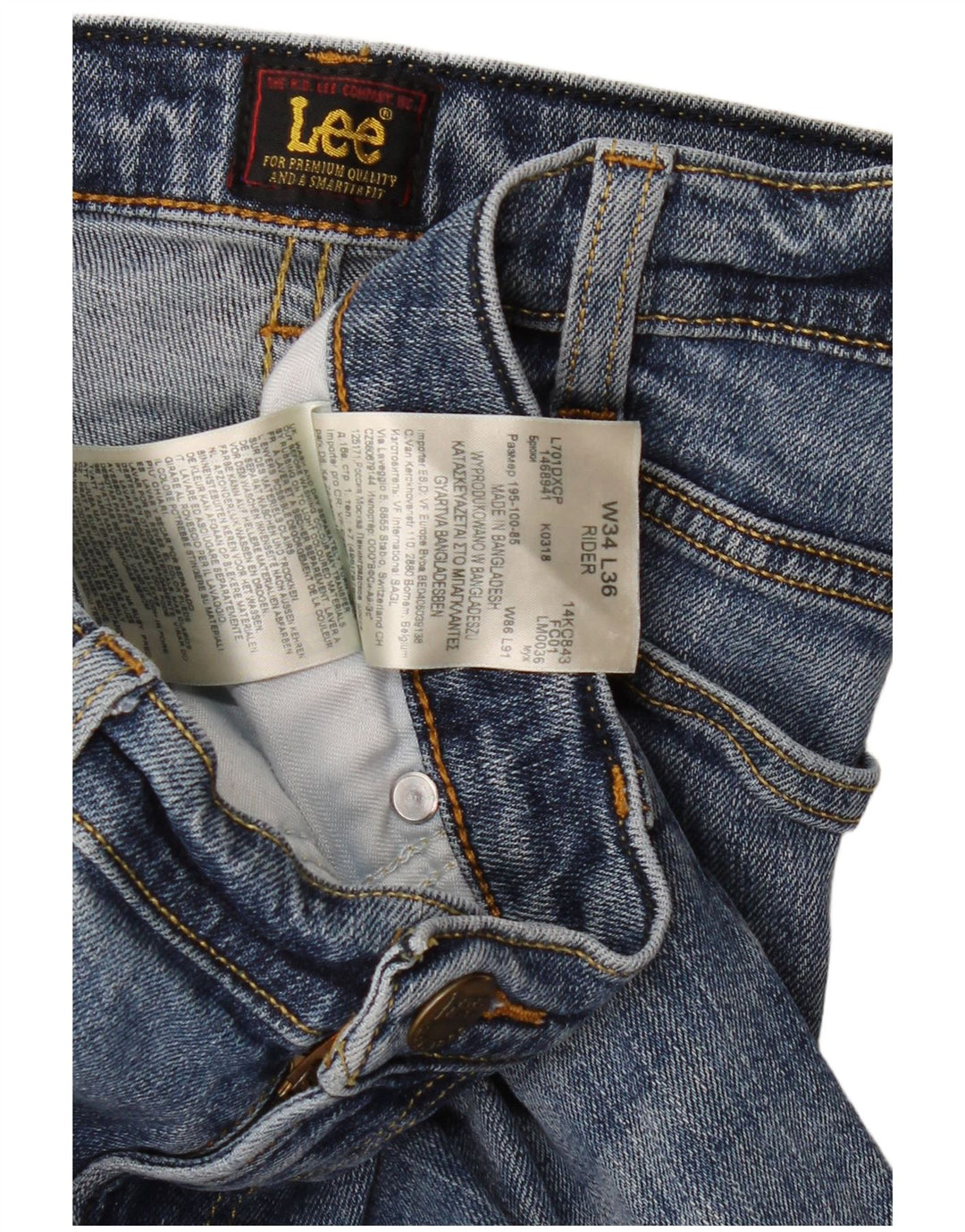 LEE Vaqueros ajustados Rider para hombre W34 L33 Azul