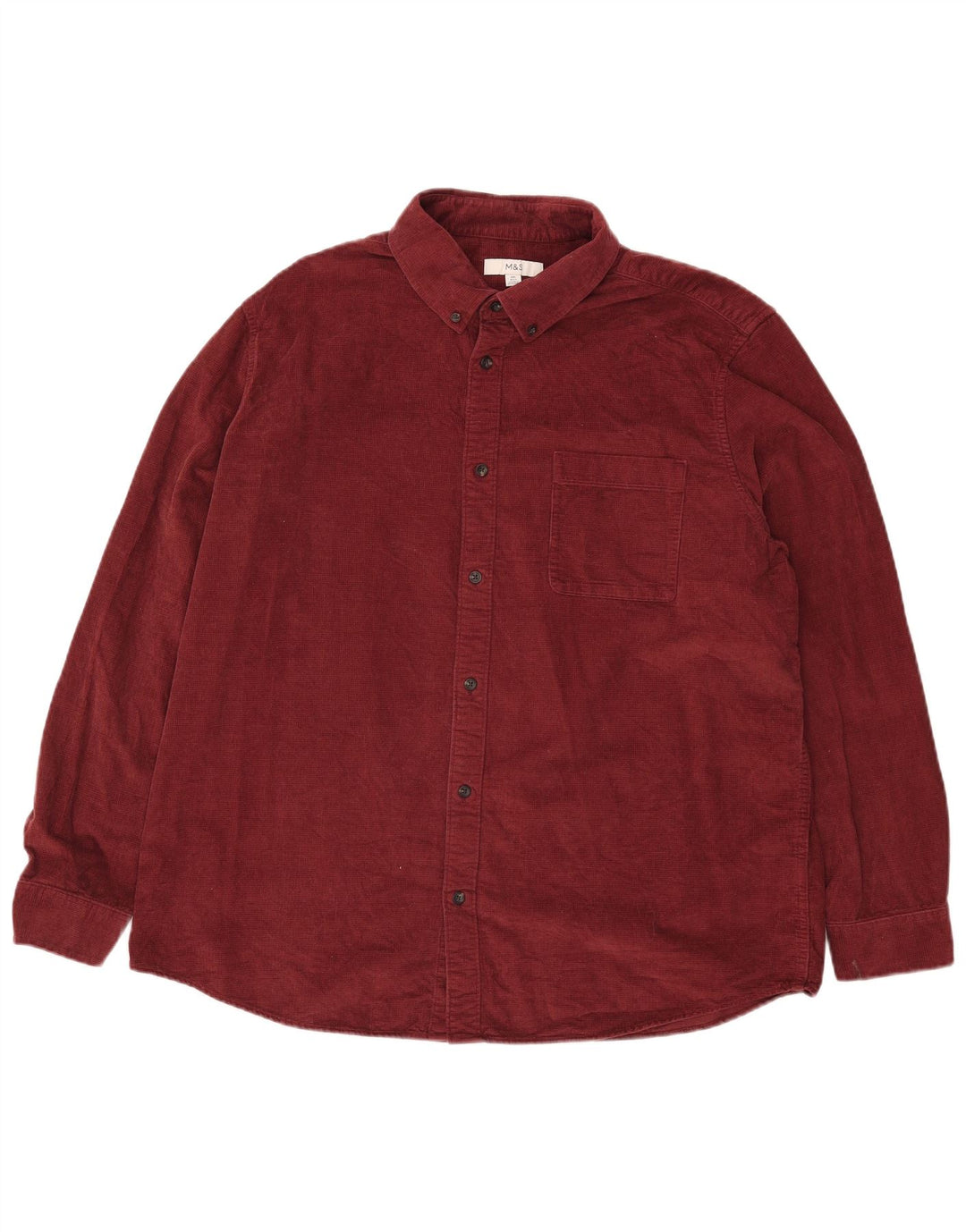 Marks & Spencer Camisa para hombre 2XL Algodón burdeos