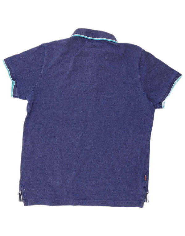 SUPERDRY Polo para hombre 2XL Azul marino Algodón