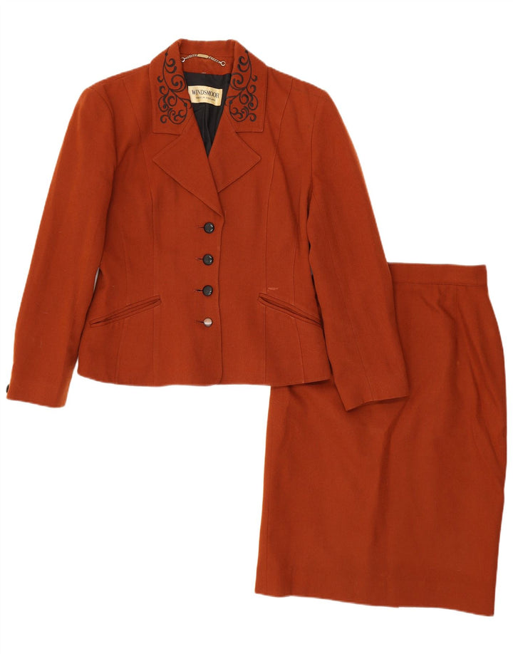 Windsmoor Conjunto de falda extragrande de 2 piezas para mujer UK 8 Small W26 Marrón Lana nueva