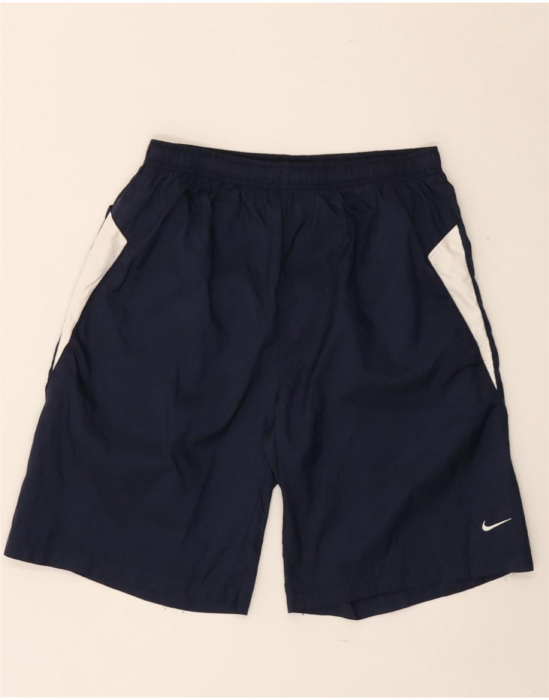 NIKE Pantalones cortos deportivos para niños 13-14 años XL Azul marino Colorblock Nylon