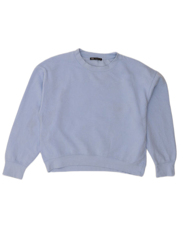 Zara Mujer Oversize Sudadera Jumper UK 10 Small Azul Poliéster