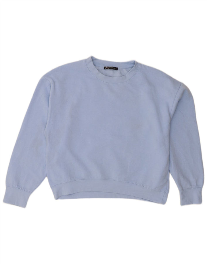 Zara Mujer Oversize Sudadera Jumper UK 10 Small Azul Poliéster