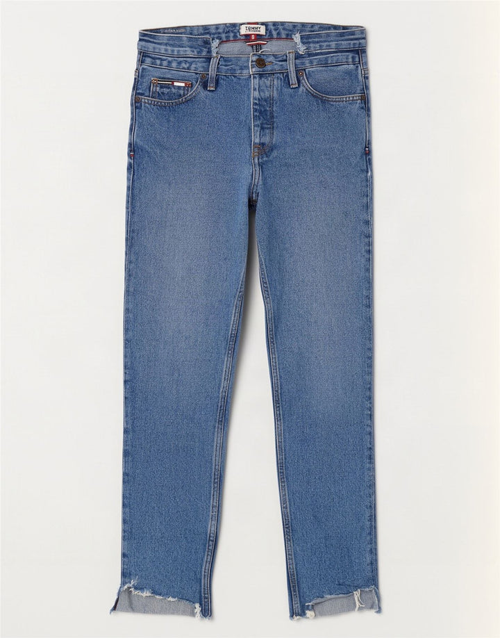 Tommy Hilfiger Vaqueros Slim Desgastados para Mujer W28 L28 Algodón Azul
