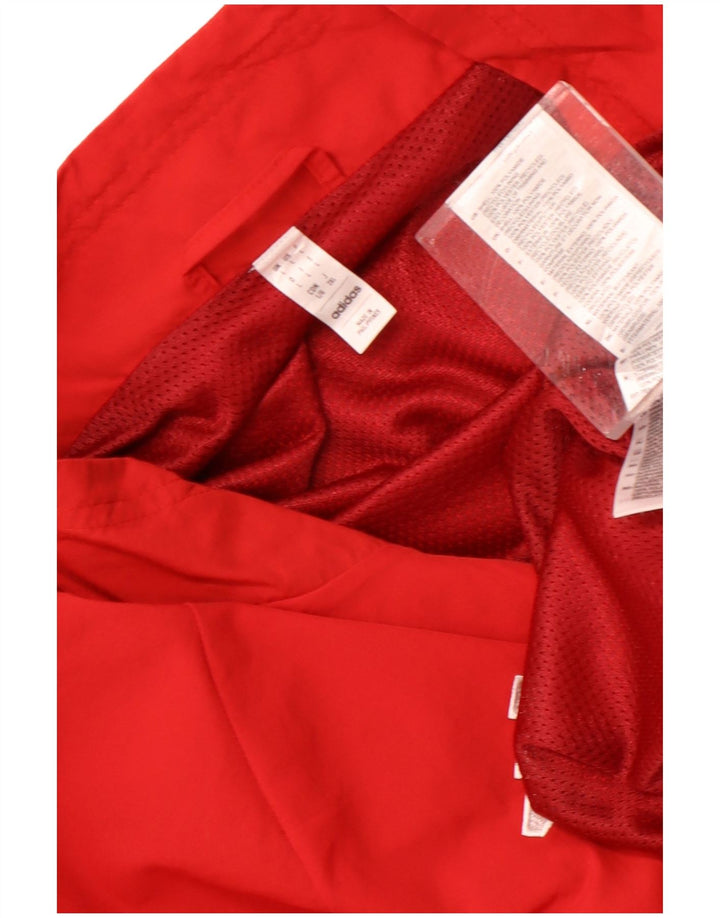 Adidas Mens Italia Chándal Top Chaqueta Grande Rojo Poliamida