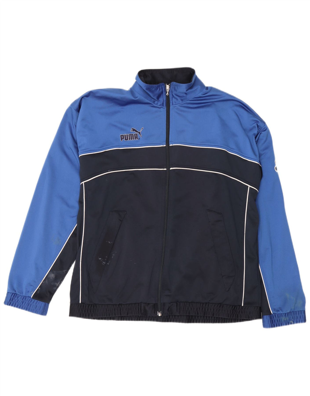 Puma Chaqueta de chándal con gráfico para hombre, talla grande, color azul marino
