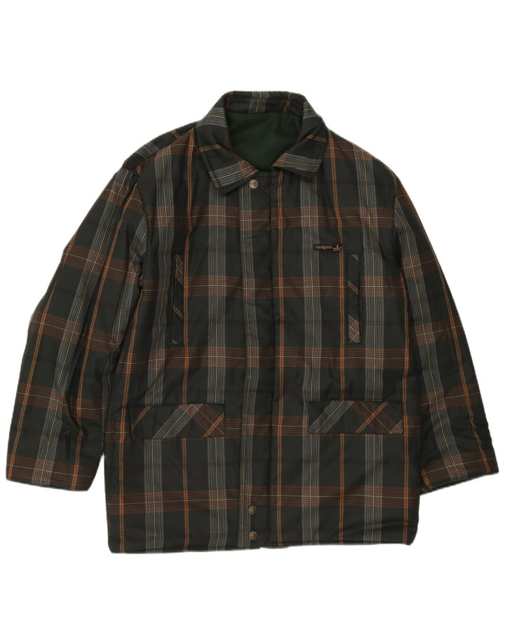 Navigare Chaqueta Reversible para Hombre UK 38 Lana Verde Mediana