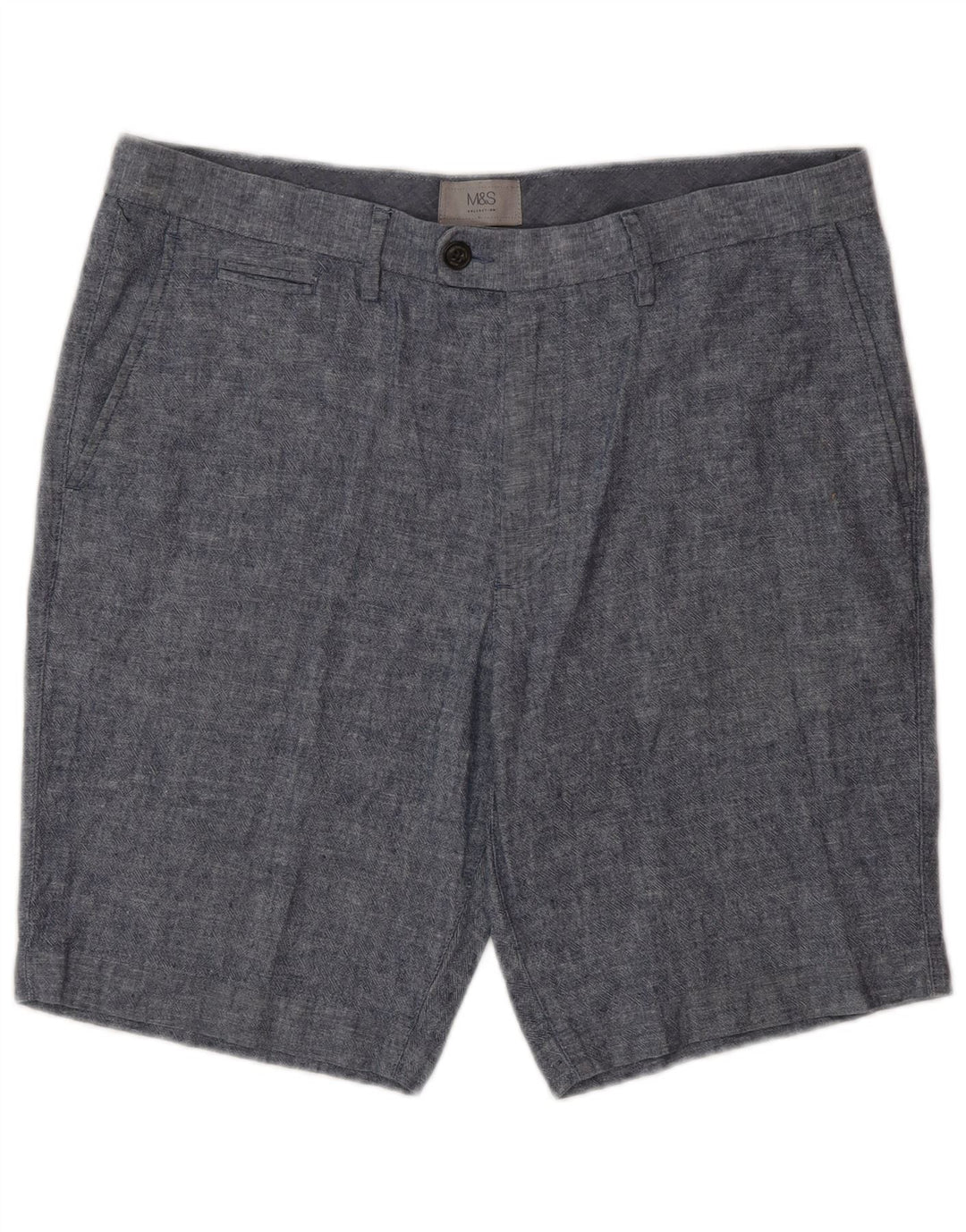 Marks & Spencer Pantalones cortos chinos para hombre W34 L lino azul grande