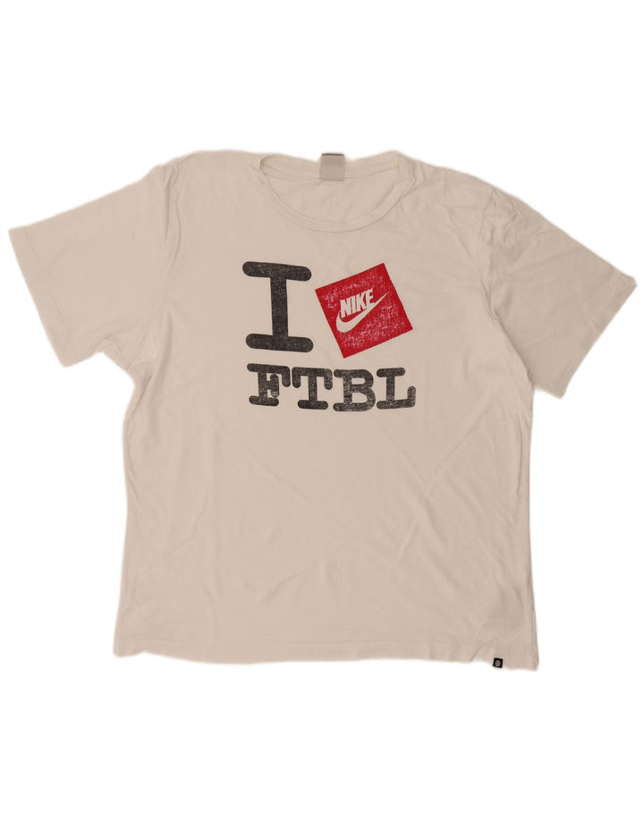 Nike Camiseta gráfica para hombre Top 2XL Algodón blanco