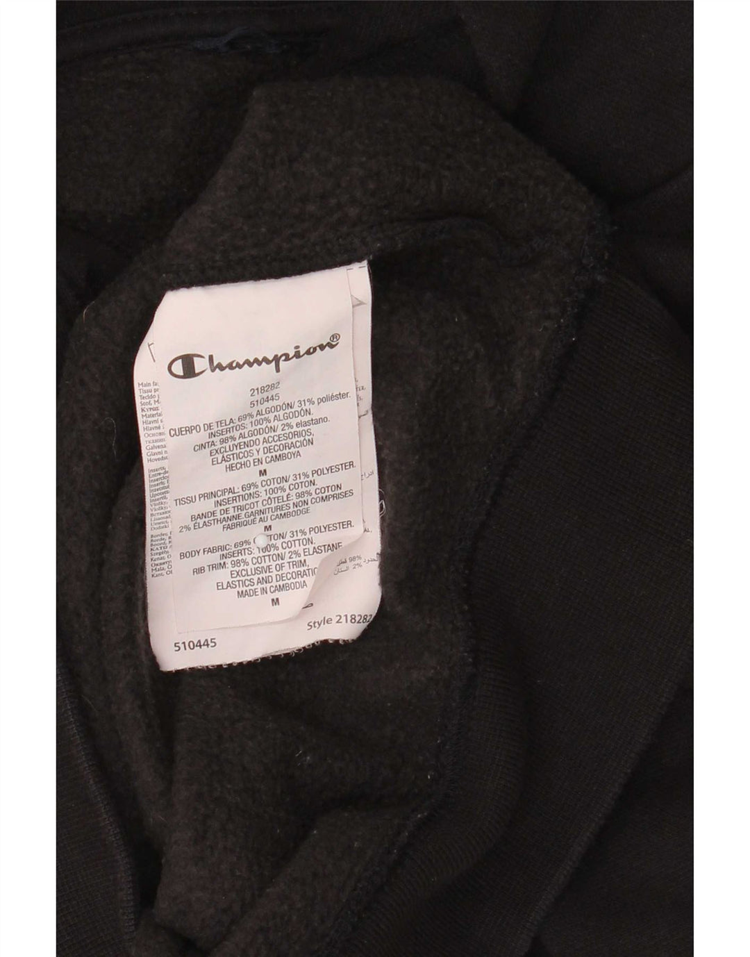Champion Sudadera Con Capucha Gráfica Para Hombre Jersey De Algodón Negro Mediano