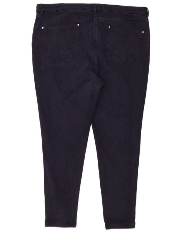 Marks & Spencer Pantalones casuales cónicos para mujer UK 20 2XL W40 L27 Azul marino