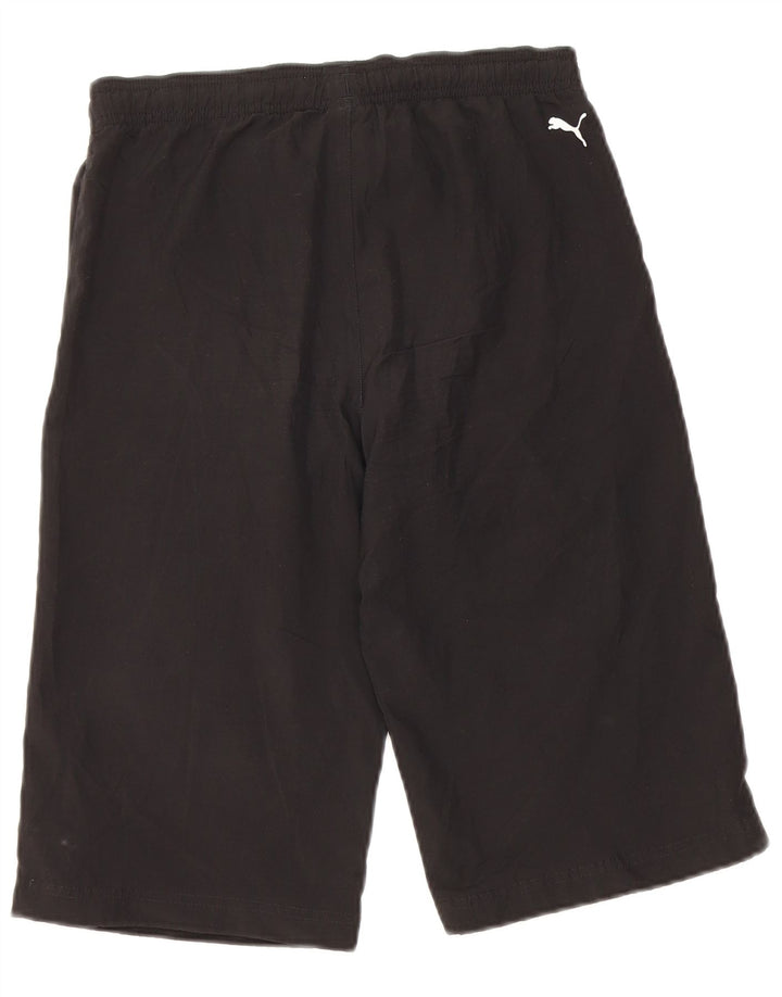 Puma Pantalones cortos deportivos gráficos para niños 11-12 años Negro Poliéster