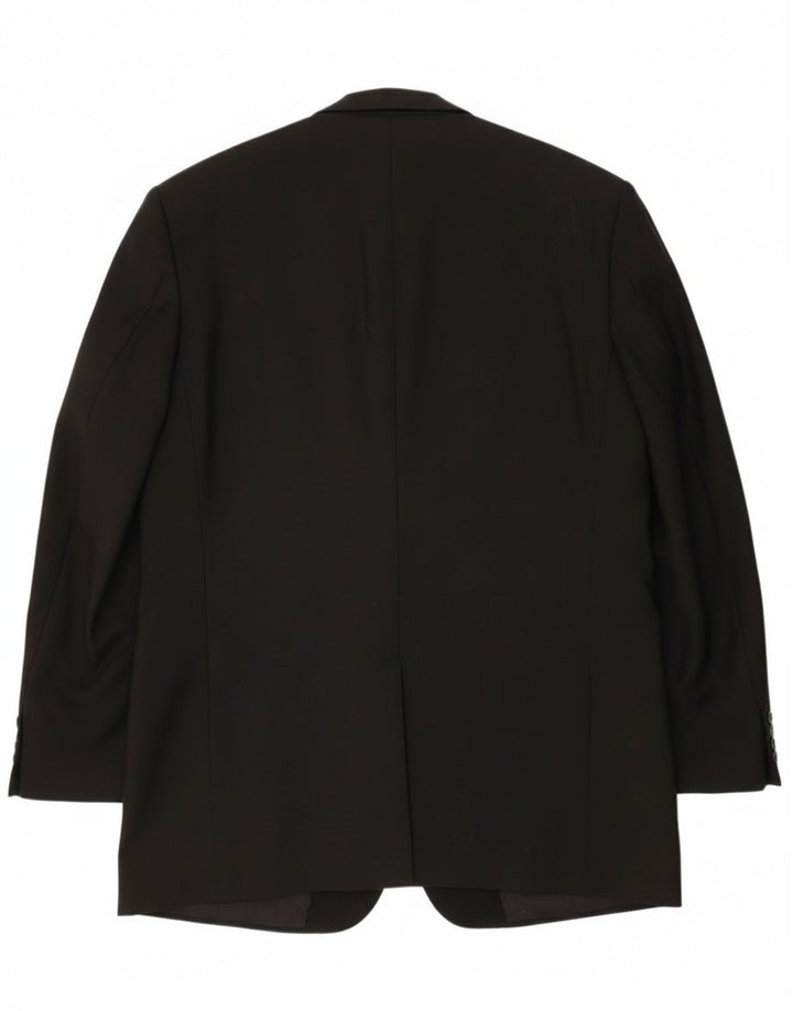 Mario Zegna Chaqueta tipo blazer con 1 botón para hombre IT 50 Large Lana negra con bloques de color