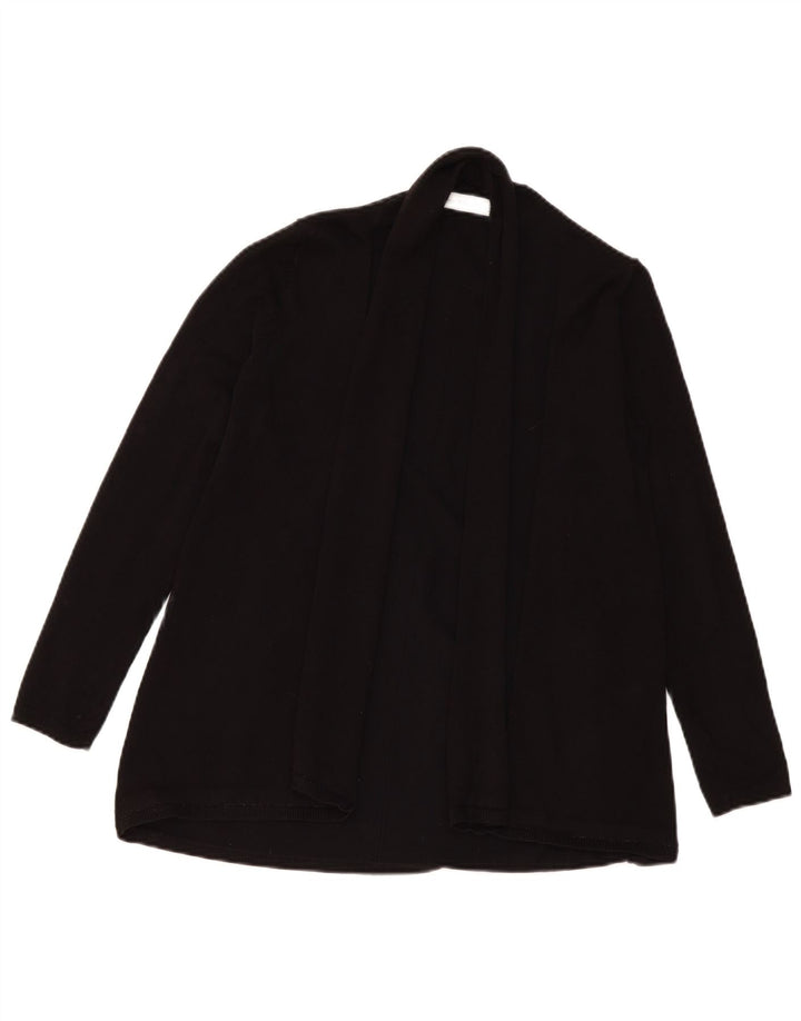 Zara Mujer Cárdigan Abierto Suéter UK 12 Medium Negro