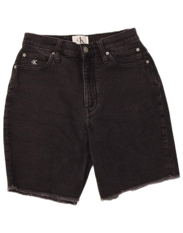 Calvin Klein Pantalones cortos de mezclilla de cintura alta para mujer Mom W25 XS Negro