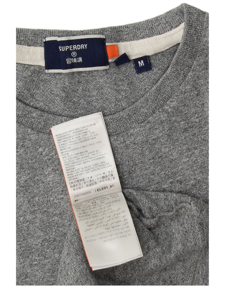 SUPERDRY Camiseta para mujer Top UK 44 Algodón gris medio