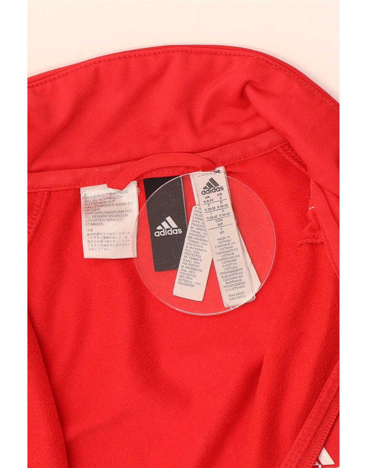 Adidas - Chaqueta de chándal para mujer, talla 8/10, poliéster rojo pequeño