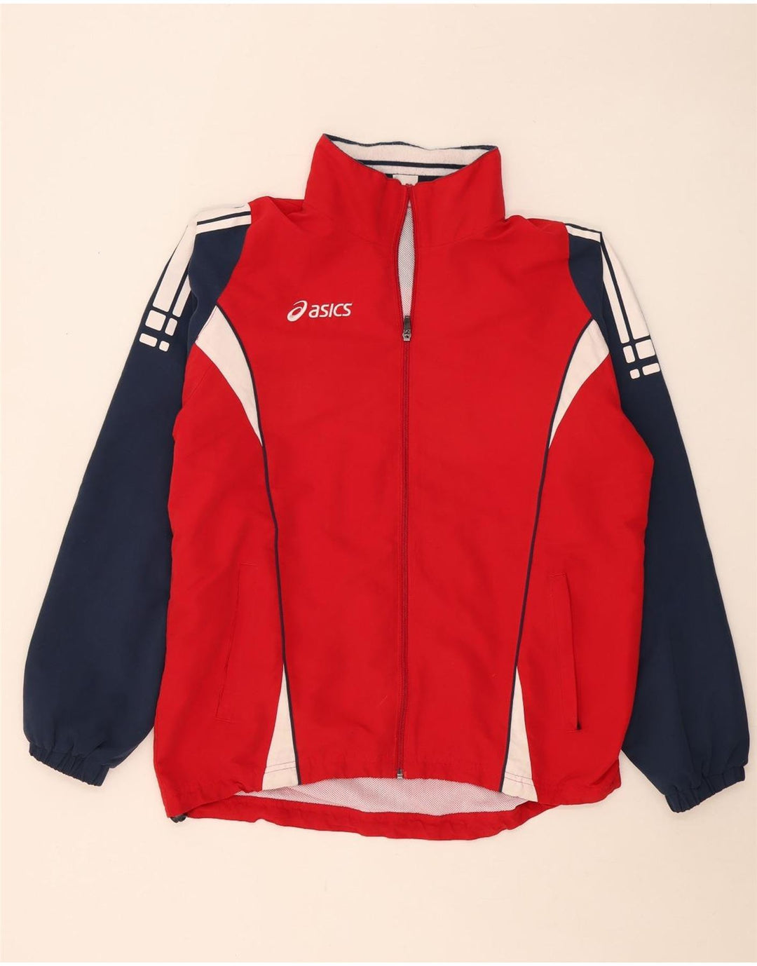 Asics Hombre Chándal Top Chaqueta Grande Rojo Colorblock Poliéster