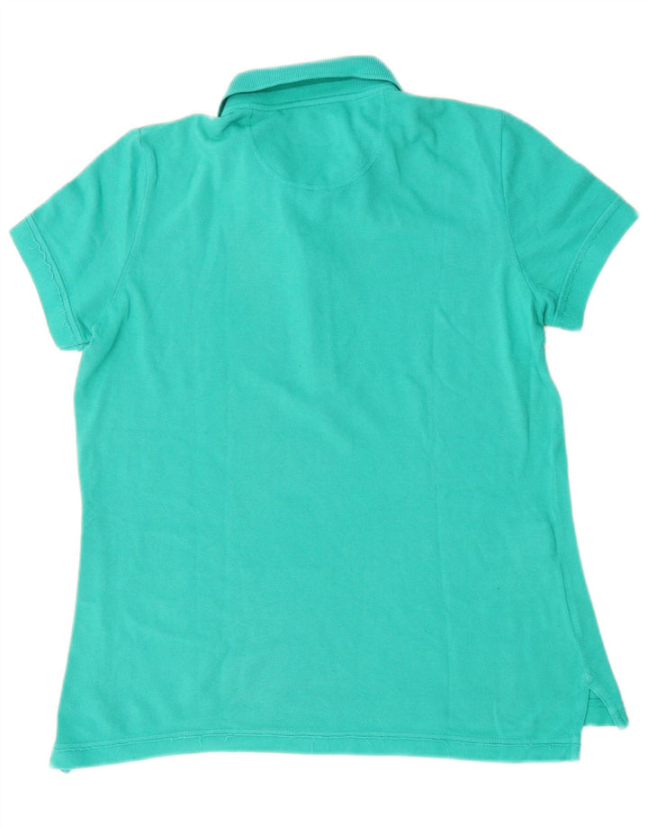 LACOSTE Polo de mujer talla 42 grande algodón turquesa