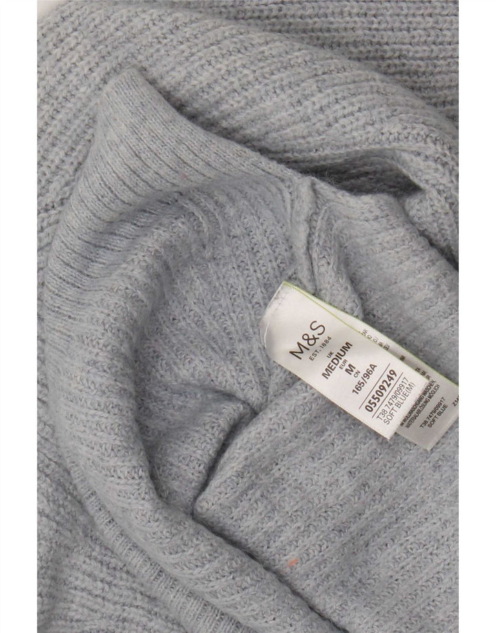 Marks & Spencer Suéter Corto con Cuello Barco para Mujer UK 44 Azul Medio