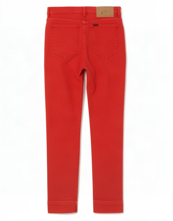 Vaqueros Cónicos De Talle Alto Para Mujer Lee W33 L28 Algodón Rojo