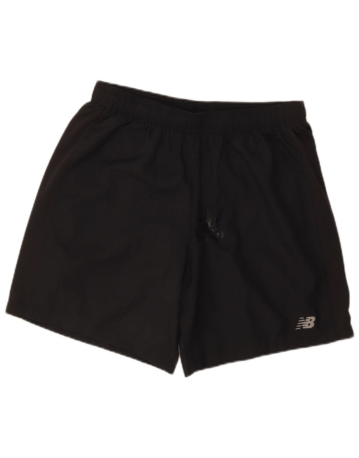 New Balance - Pantalones cortos deportivos para hombre, talla grande, color negro