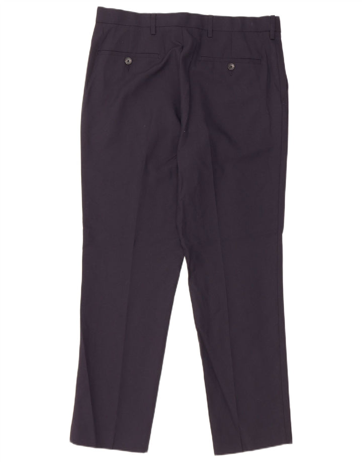 Marks & Spencer Pantalones chinos ajustados para hombre W32 L29 Poliéster azul marino
