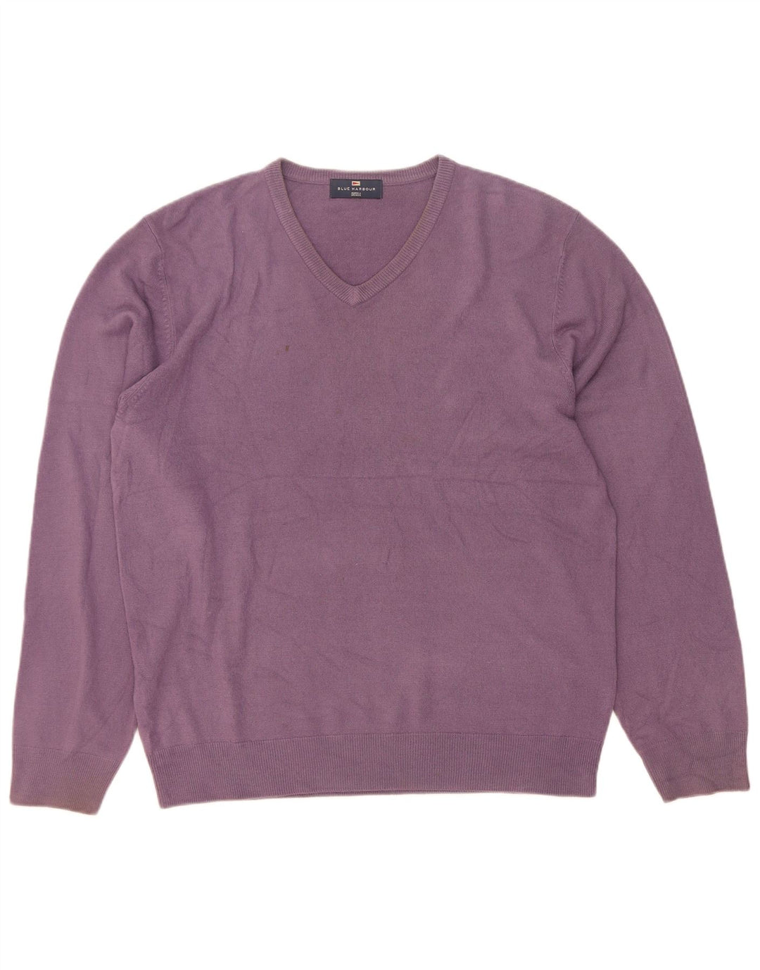 Marks & Spencer - Jersey tipo jersey con cuello en V para hombre, color azul, talla grande, color morado