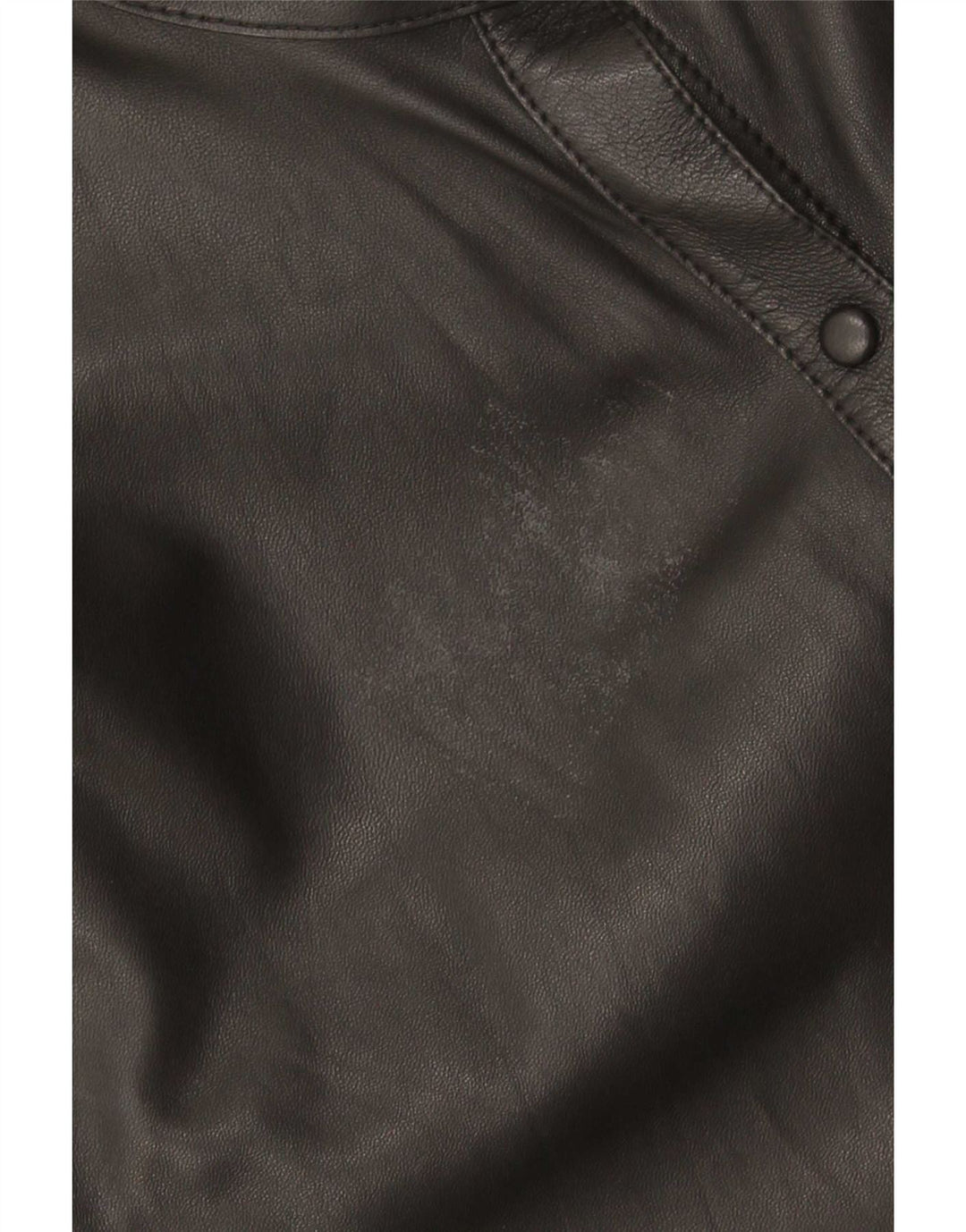 Massimo Dutti Camisa De Cuero Extragrande Mujer UK 6 XS Cuero Negro