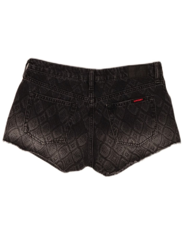 Shorts Vaqueros Superdry Mujer W29 Algodón Geométrico Gris Medio
