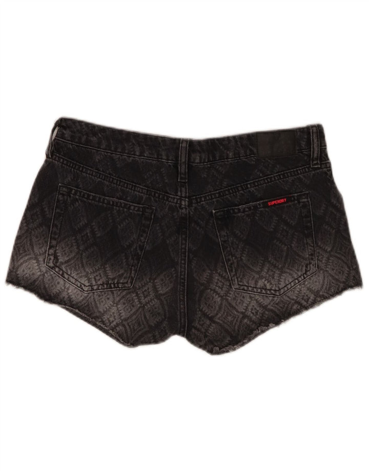 Shorts Vaqueros Superdry Mujer W29 Algodón Geométrico Gris Medio