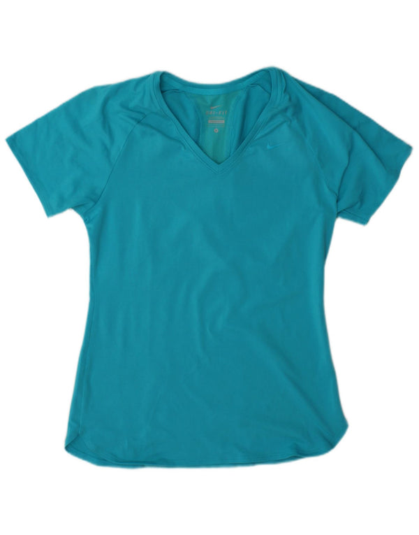 Nike Mujer Dri Fit Camiseta Top UK 10 Small Azul