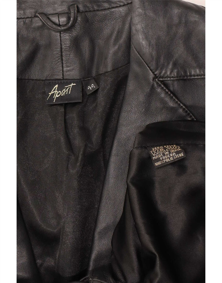 Apart Chaqueta Blazer De Cuero Con 1 Botón Para Mujer IT 44 Medium Black