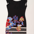 DESIGUAL Vestido ajustado para mujer UK 40 Mediano Negro Floral Poliéster